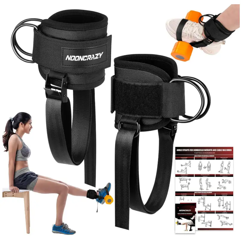 Ankle Strap for Dumbbell and Cable Machine with Longer Stronger Nylon Strap